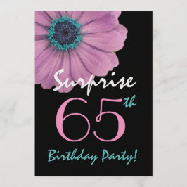 65. Überraschung Geburtstag Hübsch Pink Daisy Meta Einladung