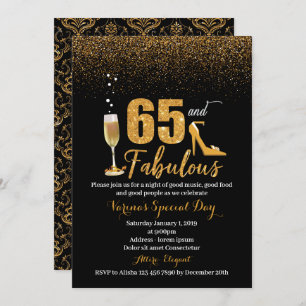 65 und eine fabelhafte Einladung zum Geburtstag vo