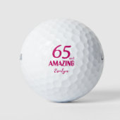 65 und Phantastisches Oma Geschenk - Rosa 65. Gebu Golfball (Vorderseite)