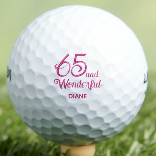 65 und Wonderful Friend Geschenk, Blumenschrift De Golfball