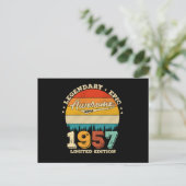 65 Year Old Awesome Since 1957 65th Birthday Gift Postkarte (Stehend Vorderseite)