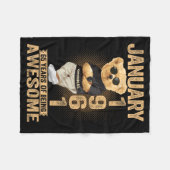 65 Year Old January 1961 Teddy Bear 65th Birthday Fleecedecke (Vorderseite (Horizontal))
