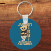 65 Year Old January 1961 Teddy Bear 65th Birthday Schlüsselanhänger (Vorderseite)