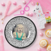 65 Your Photo Random Number Pattern Black/White Pappteller (Party)