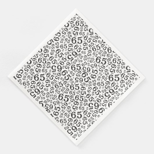 65th Age Random Number Pattern Black/White Serviette (Ecke)