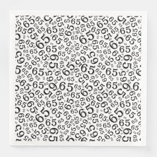 65th Age Random Number Pattern Black/White Serviette (Vorderseite)