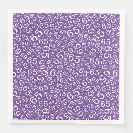 65th Age Random Number Pattern Purple/White Serviette (Vorderseite)