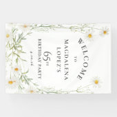 65th Birthday Banner April Birth Flower Daisy (Horizontal)