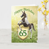 65th birthday card with a rearing horse karte (Gelbe Blume)