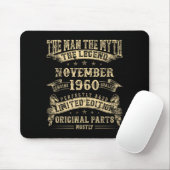 65th Birthday For Men Mythology Of November 1960 Mousepad (Mit Mouse)