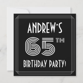 65th Birthday Party: Art Deco Style w/ Custom Name Einladung