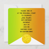 65th Birthday Pickleball Party Einladung (Rückseite)