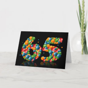 65th birthday with numbers formed from balls karte