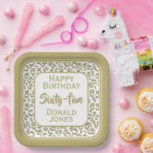 65th Party Random Number Pattern Gold/White Pappteller (Party)