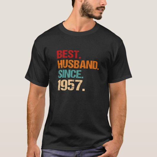 65th Wedding Anniversary Best Husband Since 1957 F T-Shirt (Vorderseite)