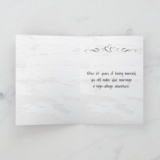 65th Wedding Anniversary Electrical Socket  Karte (Innenseite)