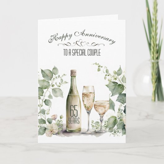 65th Wedding Anniversary Wine and Ivy   Karte (Vorderseite)