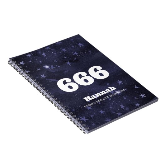 666 Angelnzahl Sterne Höhere Selbstausrichtung Notizblock (Rechte Seite)