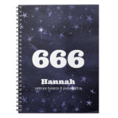 666 Angelnzahl Sterne Höhere Selbstausrichtung Notizblock (Vorderseite)