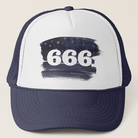 666 Angelnzahl Sterne Höhere Selbstausrichtung Truckerkappe (Vorderseite)