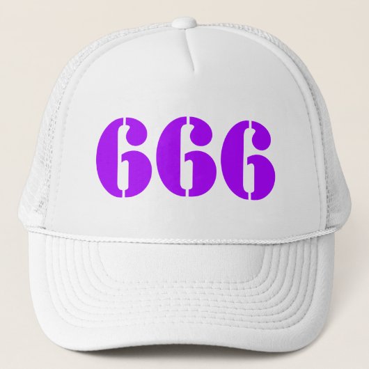 666 (lila) truckerkappe (Vorderseite)