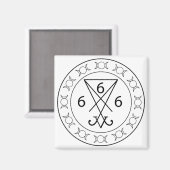 666 Lucifers sigil Black Magnet (Vorderseite/Rückseite)