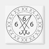 666 Lucifers sigil Black Magnet (Vorne)