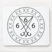 666 Lucifers sigil Black Mousepad (Vorne)