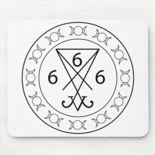 666 Lucifers sigil Black Mousepad
