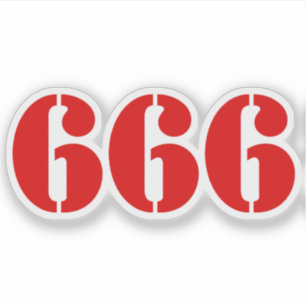 666 (rot) aufkleber