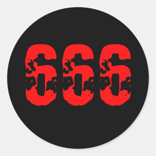 666 RUNDER AUFKLEBER (Vorderseite)