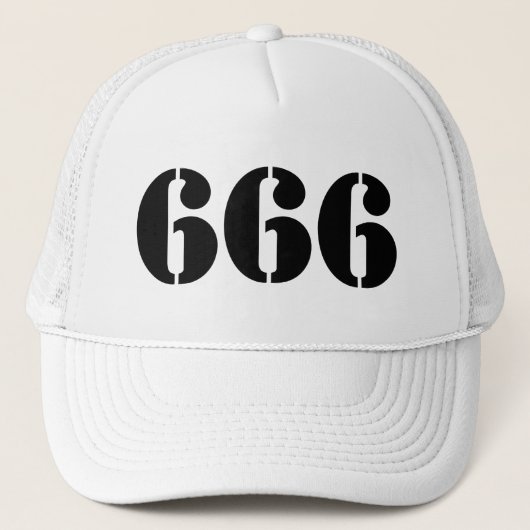 666 (schwarz) truckerkappe (Vorderseite)