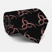 666 Sketch Satanic Neck Tie (RED) auf schwarz Krawatte (Gerollt)