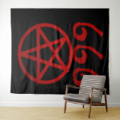 666 und PENTAGRAM Wandteppich (Beispiel (Horizontal))