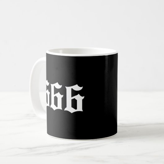 666 Zahl des Bestie-Satan-Symbols Kaffeetasse (Vorderseite Links)