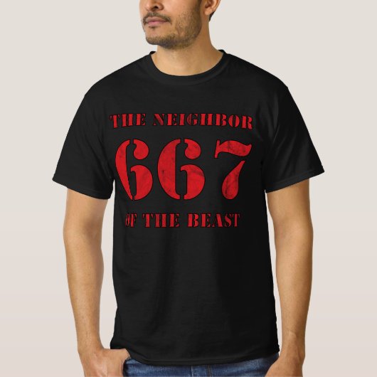 667 Nachbarn der Bestie (Vintag rot) T-Shirt (Vorderseite)