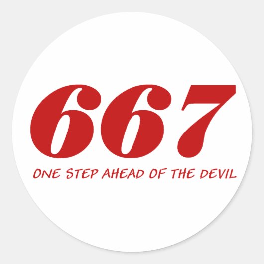 667 - One Step Ahead Of The Devil - Red Runder Aufkleber (Vorderseite)