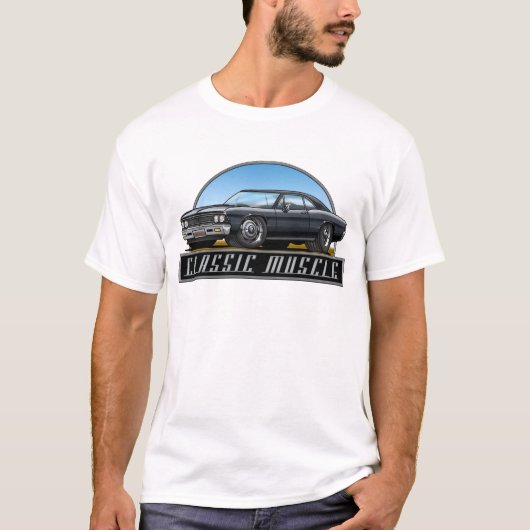66 Chevelle Schwarzes T-Shirt (Vorderseite)