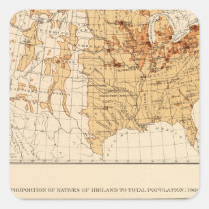 66 Eingeborene Irland 1900 Quadratischer Aufkleber