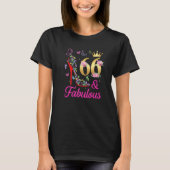 66 & Fabulous 66 Years Old 66 Bday Butterflies H T-Shirt (Vorderseite)