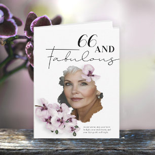 66 & Fabulous Orchideen-Foto-Geburtstagskarte Karte
