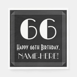 66. Geburtstag ~ Art Deco Inspiriert Look "66", Na Serviette