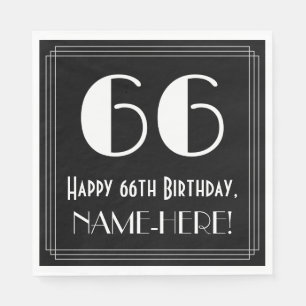 66. Geburtstag ~ Art Deco Inspiriert Look "66", Na Serviette