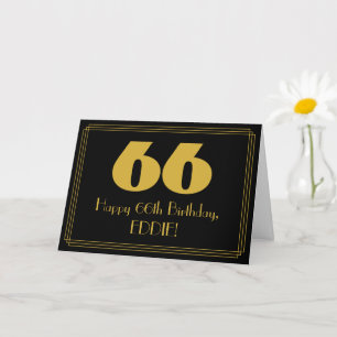 66. Geburtstag: Art Deco inspiriertes Aussehen "66 Karte