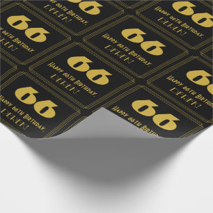 66. Geburtstag – Art Deco inspiriertes Aussehen "6 Geschenkpapier