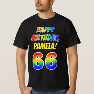 66. Geburtstag — Bold, Fun, Rainbow 66, Individuel T-Shirt