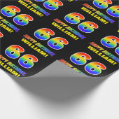 66. Geburtstag: Bold, Fun, Simple, Rainbow 66 Geschenkpapier (Ecke)