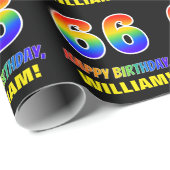 66. Geburtstag: Bold, Fun, Simple, Rainbow 66 Geschenkpapier (Rolleneckpunkt)