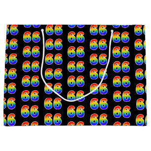 66. Geburtstag: Lustiges Regenbogen-Event Nummer 6 Große Geschenktüte