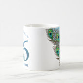 66. Geburtstag oder Jubiläum Pfauenfeder Kaffeetasse (Mittel)